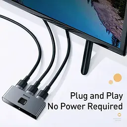 Перехідник HUB Baseus Matrix HDMI Splitter (CAHUB-BC0G) Space Gray - мініатюра 4