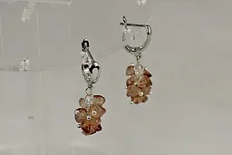 Сережки No Name підвіски гроно гірський кришталь тонований 3,6 см сріблясті