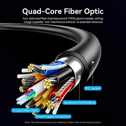 Кабель мультимедійний HDMI M to HDMI M 70.0m 4K60Hz fiber optic black Vention (ALSBAX) - мініатюра 6