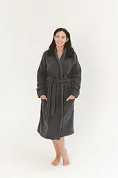 Халат-кімоно unisex Lotus Home - Bold Microcotton antrasit махровий S - мініатюра 3