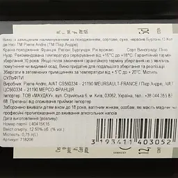 Вино Pierre Andre Bourgogne Hautes Cotes de Nuits AOP 2022 червоне сухе 0.75 л - мініатюра 4