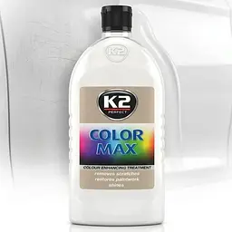 Поліроль для кузова крем K2 Color Max приховує подряпини та підсилює колір 500 мл Білий (K025BI)