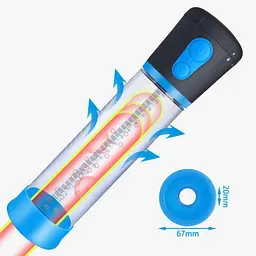 Помпа для збільшення члена BIGMAN Automatic електронна вакуумна 23 см Чорно-синя - мініатюра 7