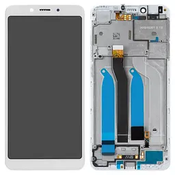 Дисплей для Xiaomi Redmi 6, Redmi 6A, білий, з рамкою, High, M1804C3CG, M1804C3CH, M1804C3CI