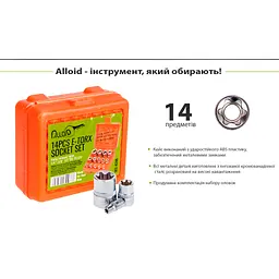 Набір головок торкс Alloid 1/4" 3/8" 1/2" DR Е4-Е24 14 шт (НГЕ-424K) - мініатюра 6