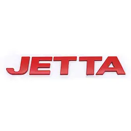 Емблема напис JETTA Пластик 132Х22 мм Червона на скотчі (Завод) - мініатюра 2