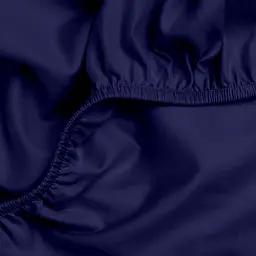 Комплект постільної білизни Cosas євро сатин з простирадлом на резинці MIDNIGHT BLUE 200 x 220 см (79Satin_Denim_El180-Denim_200) - мініатюра 7