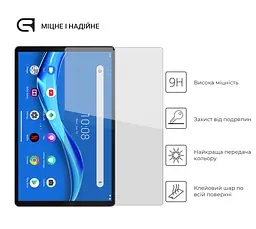 Захисне скло для планшета Lenovo Tab M10 Plus FHD TB-X606F/M10 Plus (2nd Gen), Glass.CR, загартоване скло 9H, 2.5D, повне проклеювання, з олеофобним покриттям, проста установка та сумісність з чохлами всіх типів (Case friendly) - мініатюра 2
