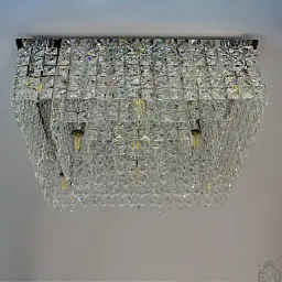 Люстра на 9 ламп ESLLSE KRYSTAL S E14 500x500x170 мм Хром - мініатюра 5