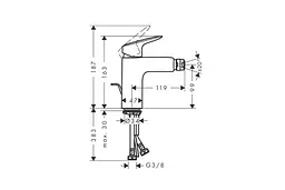 Змішувач для біде Hansgrohe Logis matt black 71200670 - мініатюра 2