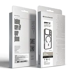 Чехол Apple iPhone 17 Pro, Unit MagSafe, серый, прозрачный, магсейф, ударопрочный, магнитный, панель-накладка с поддержкой MagSafe, с поддержкой беспроводной зарядки, TPU+PC, защита всего корпуса, ударопрочный, ArmorStandart (ARM87912) - мініатюра 6