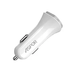 Автомобільний зарядний пристрій Aspor A906 PD (USB-C/3A/20W) + кабель Type-C – Type-C- білий - мініатюра 2