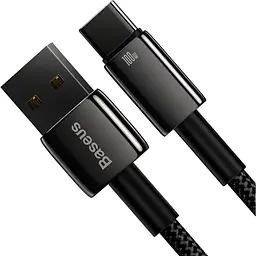Кабель Baseus Tungsten Gold USB-A to USB-C 1m Black (CAWJ000001) [106122] - мініатюра 2