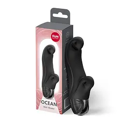 Вібратор-кролик Fun Factory OCEAN Black, для клітора та точки G, 6 режимів, на батарейках - мініатюра 3