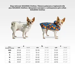 Дощовик-накидка з капюшоном для собак WAUDOG Clothes, малюнок "Зубасті монстри", M, А 40-43 см, B 52-62 см, С 33-42 см - мініатюра 2