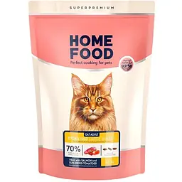 Сухий корм для стерилізованих котів Home Food для великих порід телятина з лососем та в'яленими томатами 1.6 кг