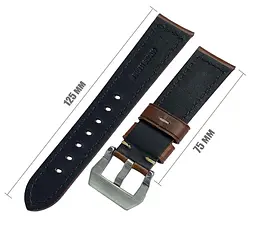 Шкіряний ремінець Primolux F001 Steel buckle для годинника Samsung Gear S3 Classic/Frontier Brown - мініатюра 3