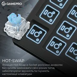 Клавіатура ігрова механічна GamePro MK-160-W-D Pro Wireless Hot-Swap Rainy Switch Black-White - мініатюра 8