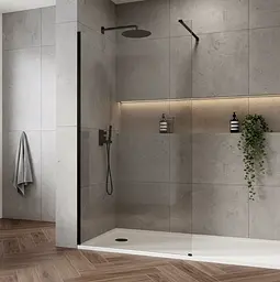 Душова стінка Rea Flexi Walk-In 90x195 transparent black KPL-K99166 - мініатюра 3