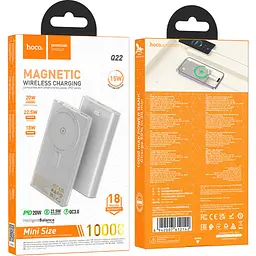 Зовнішній акумулятор Hoco Q22 Taurus MagSafe 10000mAh 22.5W Grey [612142] [112986] - мініатюра 4