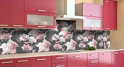 Кухонний фартух Пастельні квіти Акварель ПВХ для декору 60х300 см абстракція Сірий Happy Pocket Z184252 - мініатюра 3