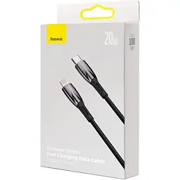 Кабель Baseus Glimmer Series Fast Charging USB-C to Lightning 20w 1m Black (CADH000001) [113822] - мініатюра 10