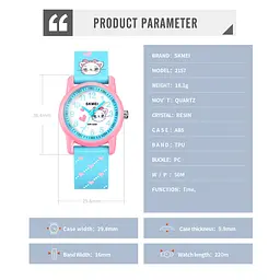 Дитячий наручний годинник Skmei 2157 Котик для дівчинки електронний Cat Pink, 2157CT (19155) - мініатюра 6