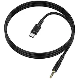Аудіо кабель Aux Borofone BL25B Nice (Type-C to AUX 3.5mm) (1m) Black - мініатюра 3