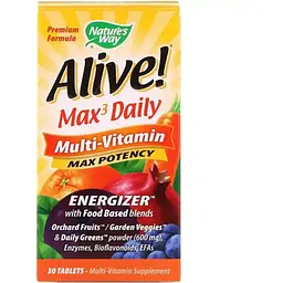Мультивітаміни Nature's Way Alive! Max3 Daily з залізом 30 таблеток - мініатюра 2