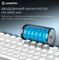 Механічна ігрова клавіатура GamePro MK-285-WH Asgard Ragnar Keychron Super Red Switch Bluetooth 5.2/2.4 ГГц/USB White - мініатюра 12