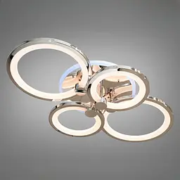 Стельова LED-люстра Diasha 8022/4HR 70W, 3 кільця, 3 кольори світла, Ø40×62 см, диммер, пульт