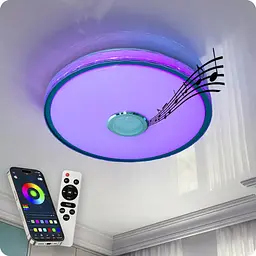 Люстра світлодіодна 517 Dlight RGB з пультом і колонкою 80Вт Білий (02167) - мініатюра 1