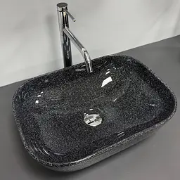 Умивальник VBI Ravenna накладний 46x33 см space black glossy VBI-011234 - мініатюра 2