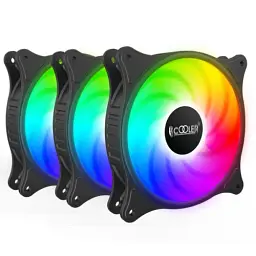 Вентилятор 120 мм, PcCooler FX-120 ARGB, Black, 3 шт, 120х120х25 мм, 1000-2000 об/хв, 18-33.2 дБ, 4-pin (PWM) / 3-pin (ARGB), гідродинамічний підшипник