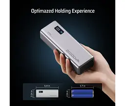 Зовнішній акумулятор CUKTECH PB200P 20000mAh 150W 3 порти 2C1A сірий - мініатюра 3