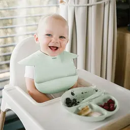 Тарілка BabyOno на три секції силіконова з присоскою зелена (1482/03) - мініатюра 4