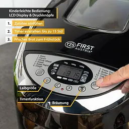 Хлібопіч First FA-5152-3-BA 850 Вт Чорний (78088291) - мініатюра 5