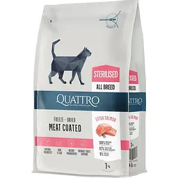 Сухий корм Quattro Cat Sterilized Salmon для стерилізованих котів з лососем 7 кг