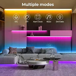 LUXONIC 16.4FT 5M Неонова світлодіодна стрічка, RGB світлодіодна стрічка, Bluetooth Гнучкий силіконовий неон з APP/пилемним - мініатюра 6