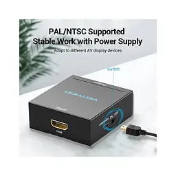 Конвертор HDMI to RCA Metal Type black Vention (AEEB0) - мініатюра 8