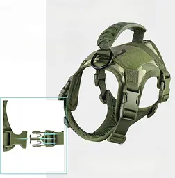 Шлейка для котів Harness, тактичний жилет з ручкою (35-48 см), Оливковий