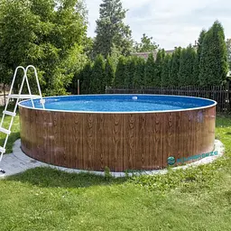Басейн каркасний круглий Ø 4,6 м × 1,2 м Azuro Wood морозостійкий, Чехія для дорослих і дітей - мініатюра 5
