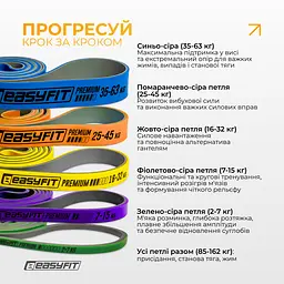 Набір двошарових резинок для підтягування EasyFit Premium 2-63 кг (5 шт) - мініатюра 6