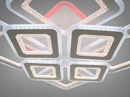 Стельова квадратна світлодіодна люстра Diasha білого кольору H8506/4+4 WH LED 3color - мініатюра 2
