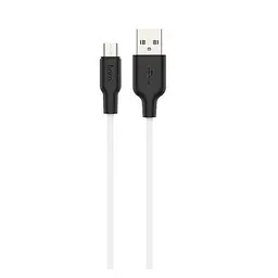 Кабель Hoco X21 Pisces Cable USB to MicroUSB 2,4A 1m Black - White