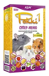 Корм для хом'яків, щурів і мишей Лорі Роккі-1 Супер Меню, 500 г