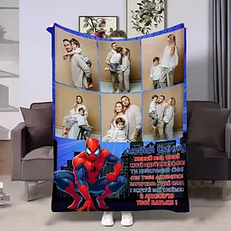 Плед 3D зі своїм фото для сина Сину Людина Павук на 6 фото 4402_B 17875 135х160 см