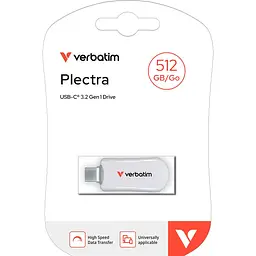 Флеш-накопичувач Verbatim Plectra USB-C White 512 GB USB 3.2 Gen 1 (30231) - мініатюра 4