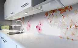Кухонний фартух Рожеві Квіти Вишні вінілова наклейка для кухні сакура Білий 60х200 см Happy Pocket Z181322 - мініатюра 6