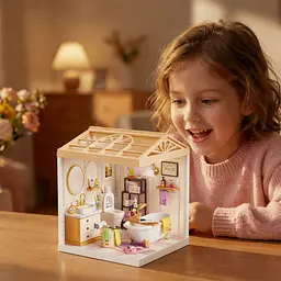 Конструктор-румбокс Ванна кімната Mini House 8009-MH серії "Інтер'єр", зі світлом - мініатюра 8
